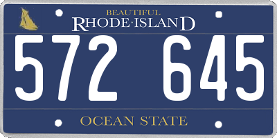 RI license plate 572645