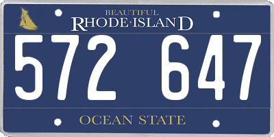 RI license plate 572647