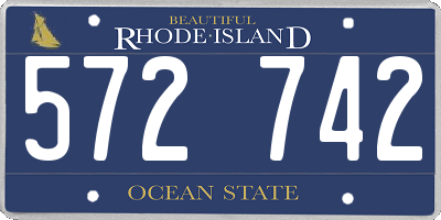 RI license plate 572742
