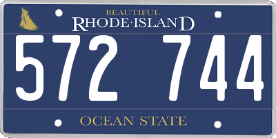 RI license plate 572744