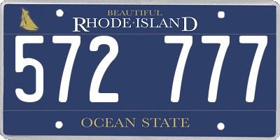 RI license plate 572777