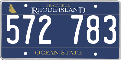 RI license plate 572783