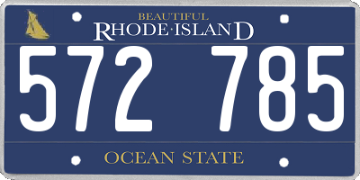 RI license plate 572785