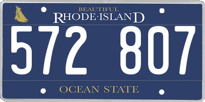 RI license plate 572807