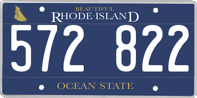 RI license plate 572822