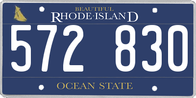 RI license plate 572830
