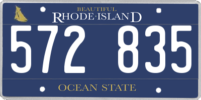 RI license plate 572835