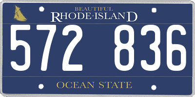 RI license plate 572836