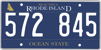 RI license plate 572845
