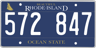 RI license plate 572847