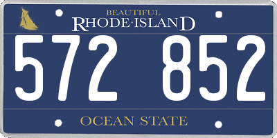 RI license plate 572852