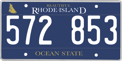 RI license plate 572853