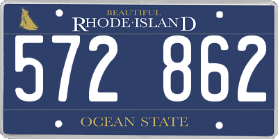 RI license plate 572862