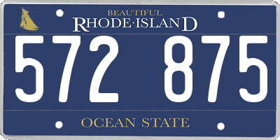 RI license plate 572875