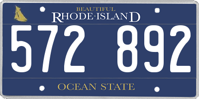 RI license plate 572892
