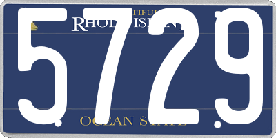 RI license plate 5729