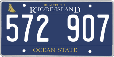 RI license plate 572907