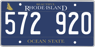 RI license plate 572920