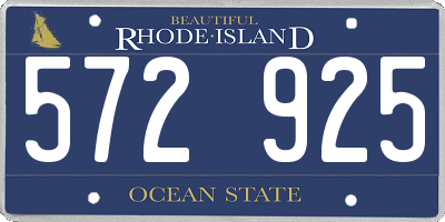 RI license plate 572925