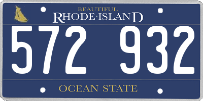 RI license plate 572932