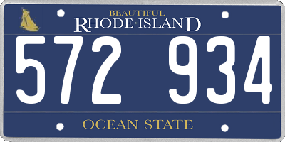RI license plate 572934