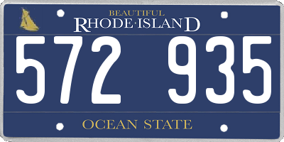 RI license plate 572935