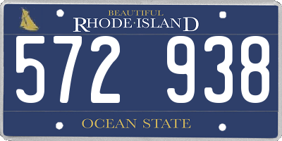 RI license plate 572938