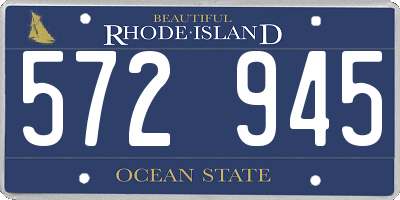 RI license plate 572945
