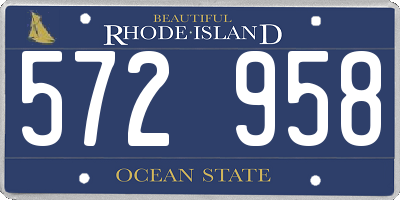 RI license plate 572958