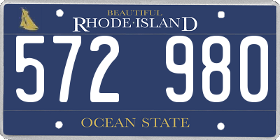 RI license plate 572980