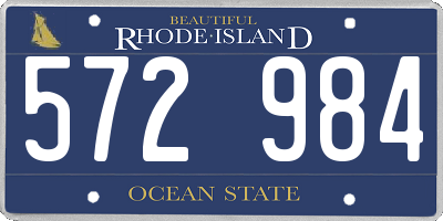 RI license plate 572984