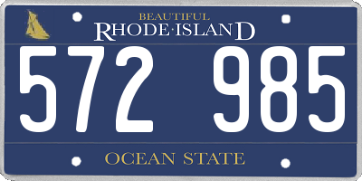 RI license plate 572985