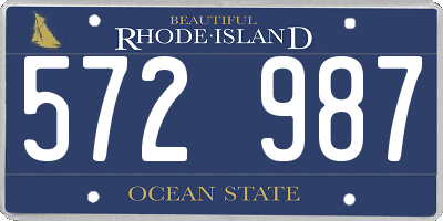 RI license plate 572987