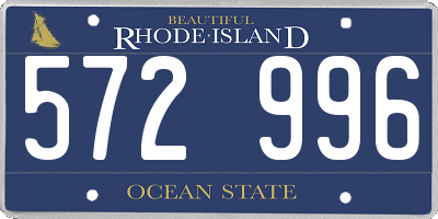 RI license plate 572996