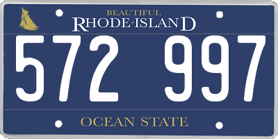 RI license plate 572997