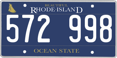 RI license plate 572998