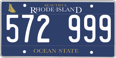 RI license plate 572999