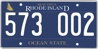 RI license plate 573002
