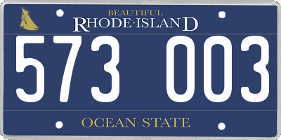 RI license plate 573003