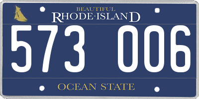 RI license plate 573006