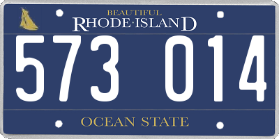 RI license plate 573014