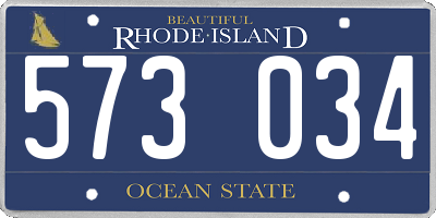 RI license plate 573034