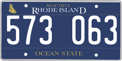 RI license plate 573063