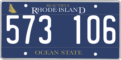 RI license plate 573106