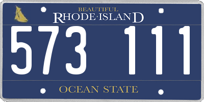 RI license plate 573111