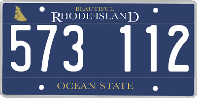 RI license plate 573112