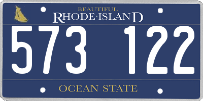 RI license plate 573122
