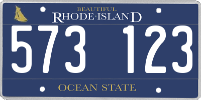 RI license plate 573123