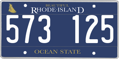 RI license plate 573125