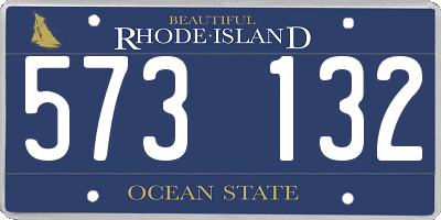 RI license plate 573132